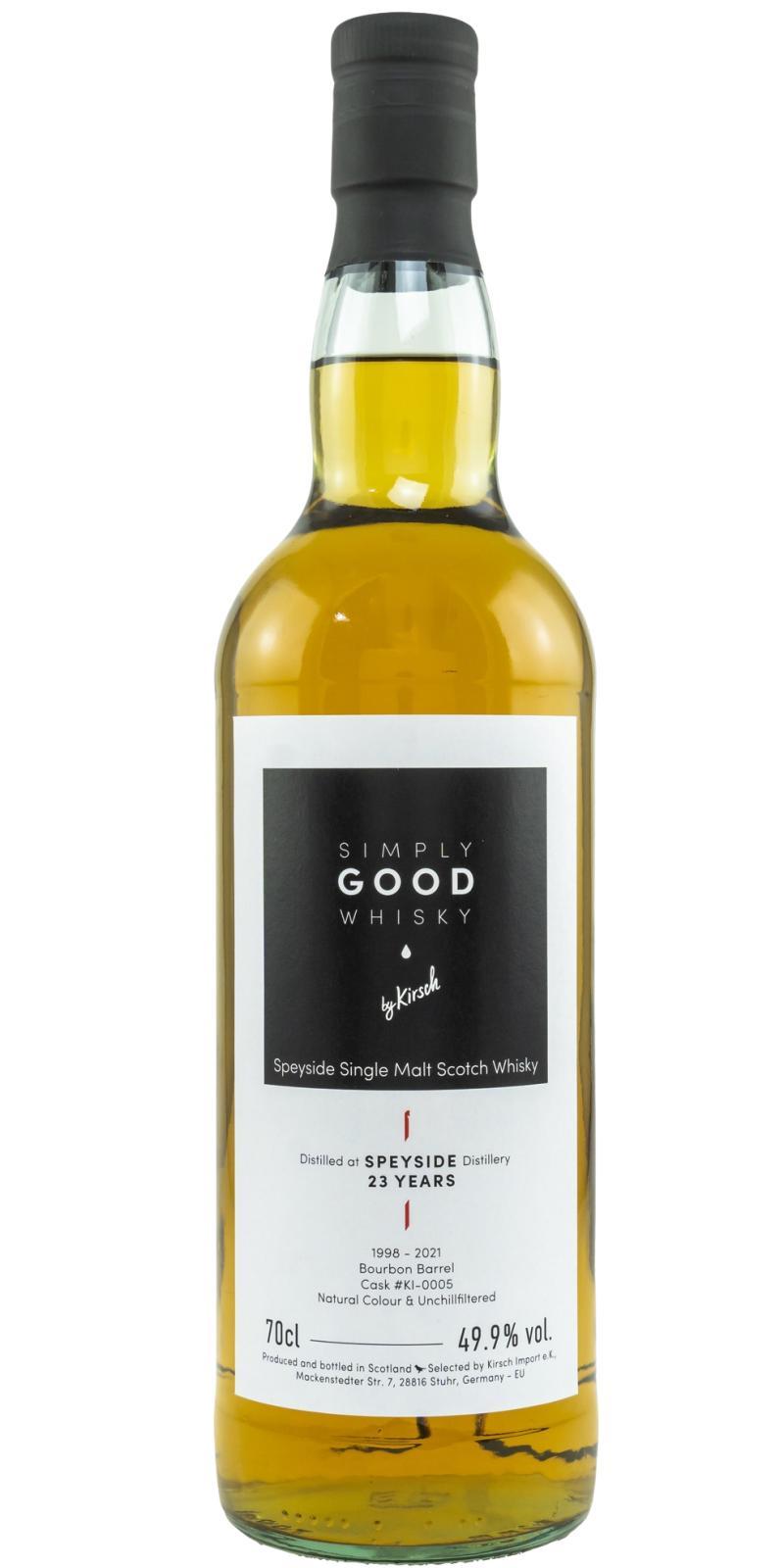 Speyside Distillery 1998 KI  Simply Good Whisky