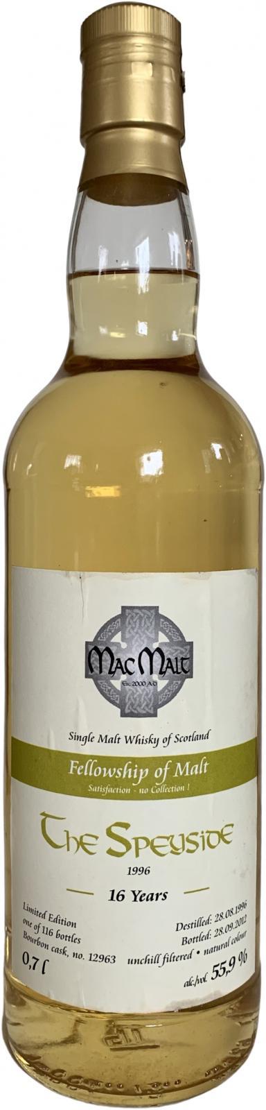 Speyside Distillery 1996 McM  Fellowship of Malt