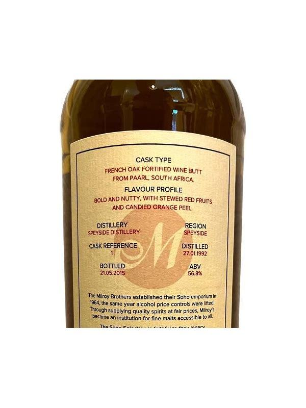 Speyside Distillery 1992 Soh  Soho Selection