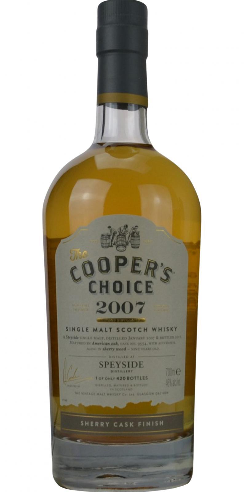 Speyside Distillery 2007 VM  The Cooper's Choice