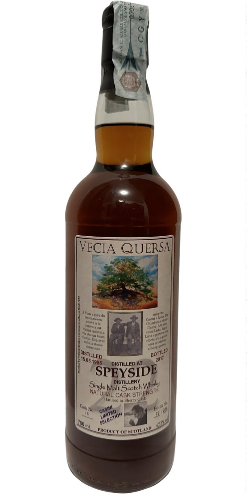 Speyside Distillery 1995 WhB  Vecia Quersa