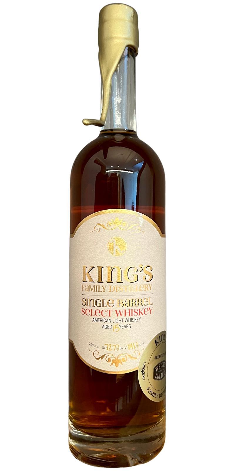 King's Family Distillery American Light Whiskey  Single Barrel Select Whiskey