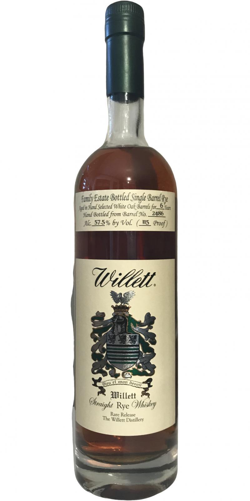 Willett 06-year-old  Family Estate Bottled Single Barrel Rye