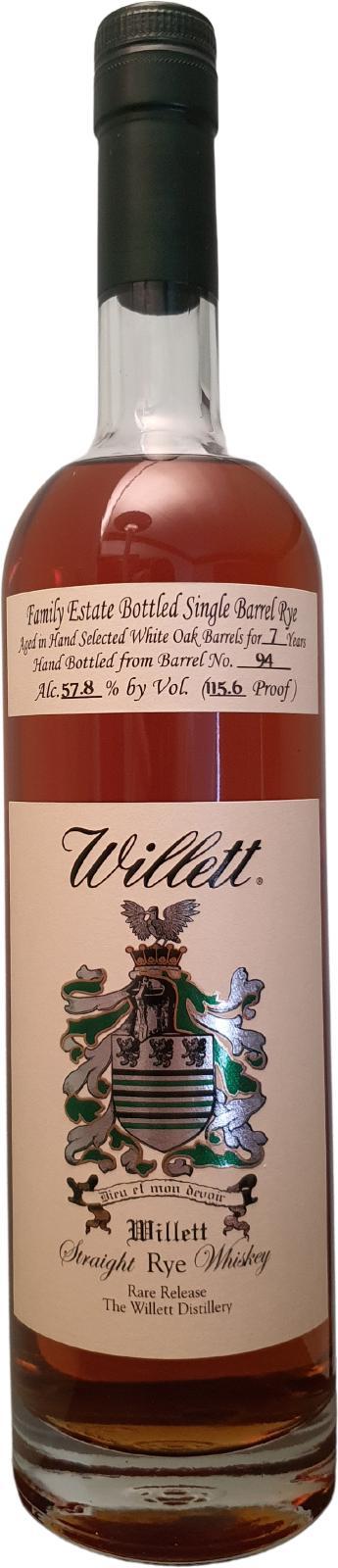 Willett 07-year-old  Family Estate Bottled Single Barrel Rye