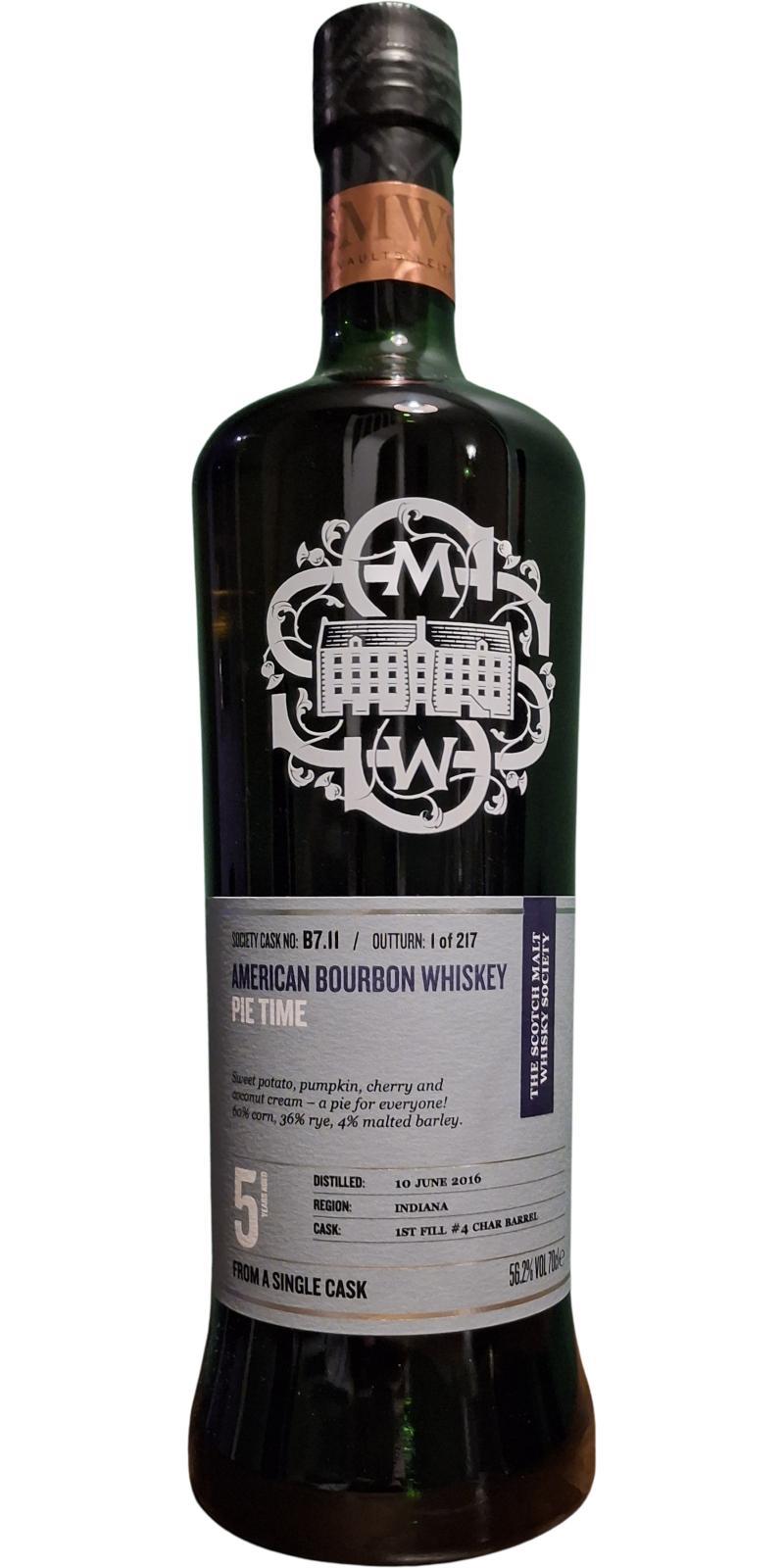 Bourbon Whiskey 2016 SMWS B7.11  Pie time
