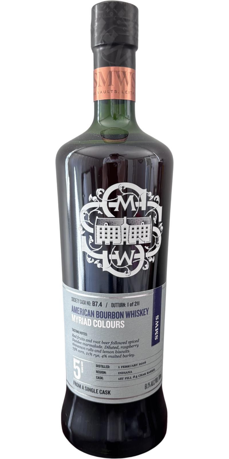Bourbon Whiskey 2016 SMWS B7.4  Myriad colours