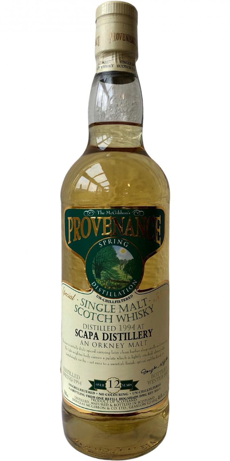 Scapa 1994 McG  McGibbon's Provenance