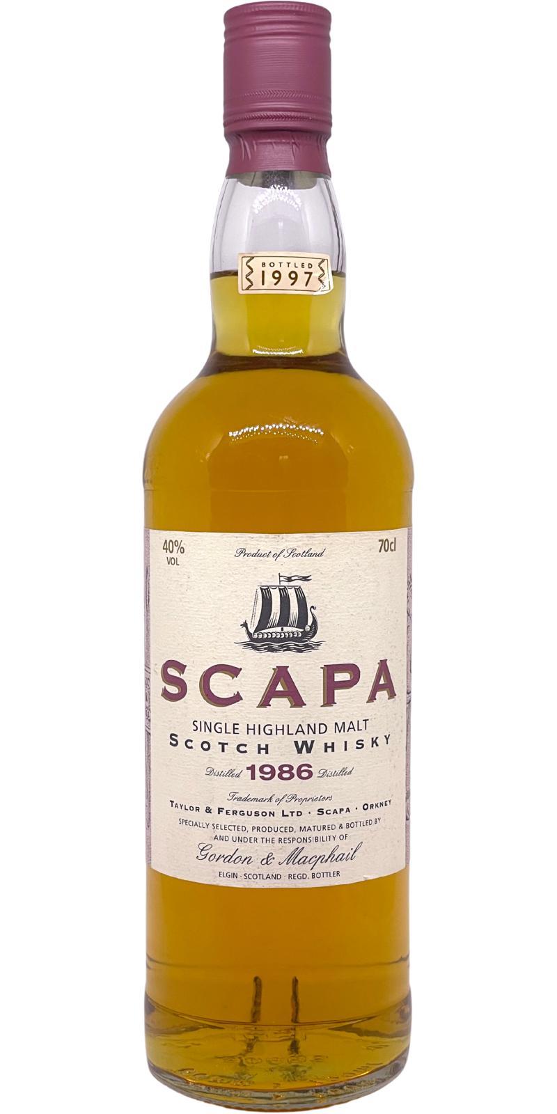 Scapa 1986 GM  Licensed Bottling