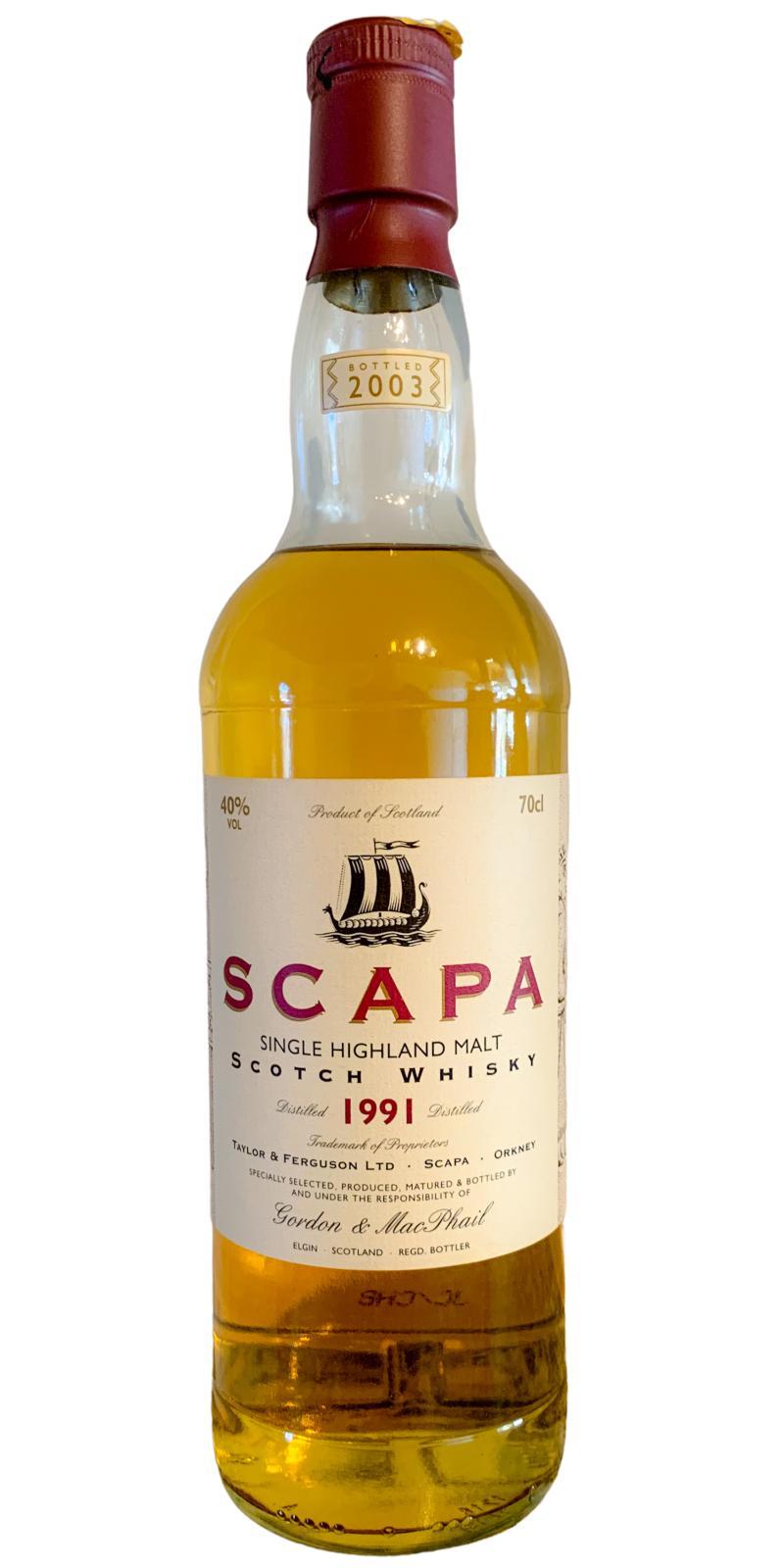 Scapa 1991 GM  Licensed Bottling