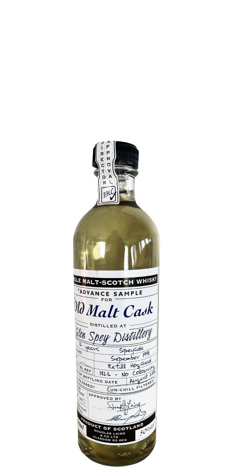 Glen Spey 1991 DL  The Old Malt Cask -  Advanced Sample