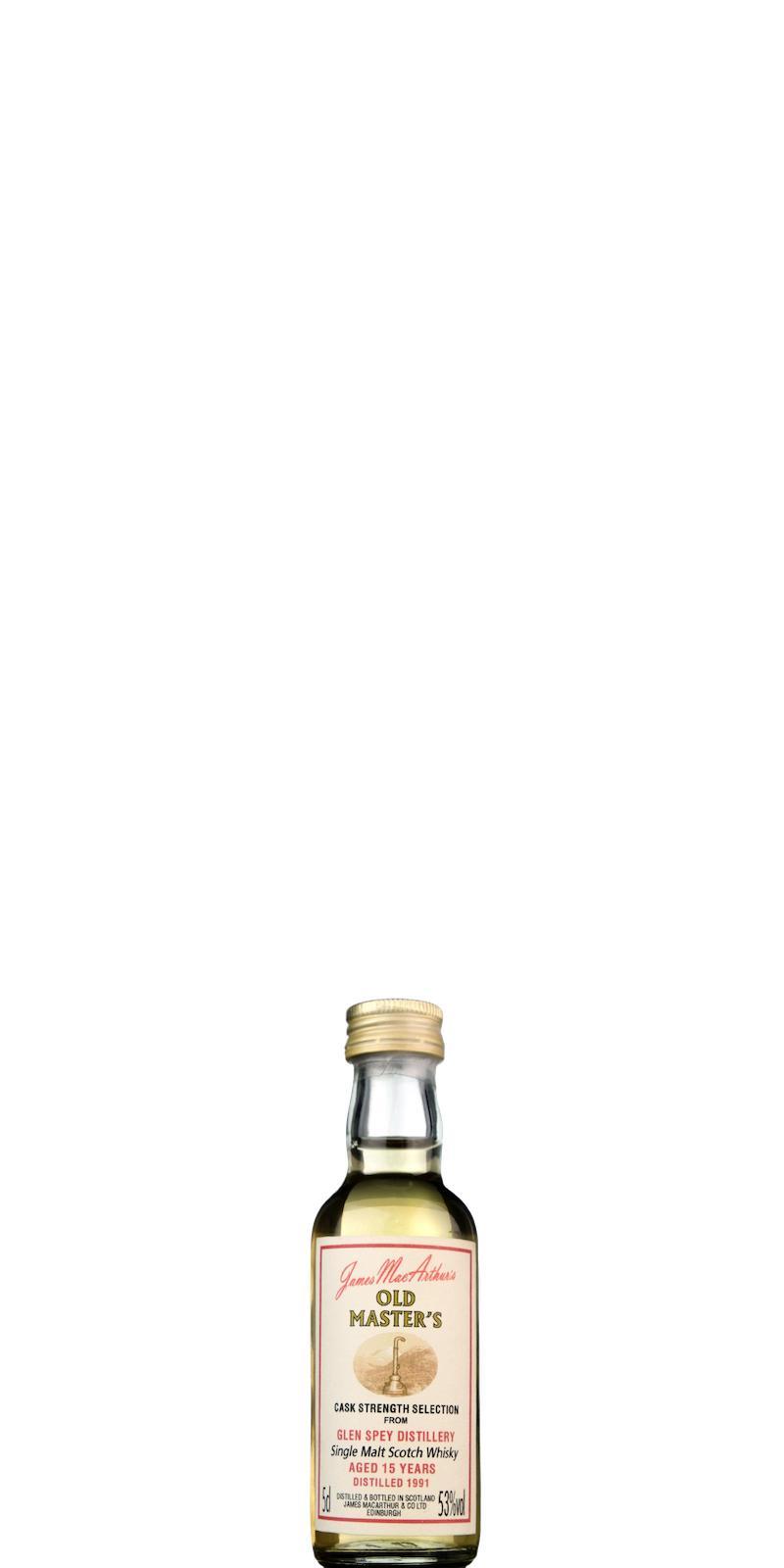Glen Spey 1991 JM  Old Master's - Cask Strength Selection Miniature