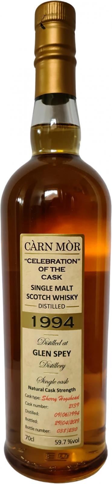 Glen Spey 1994 MMcK  Càrn Mòr Celebration of the Cask