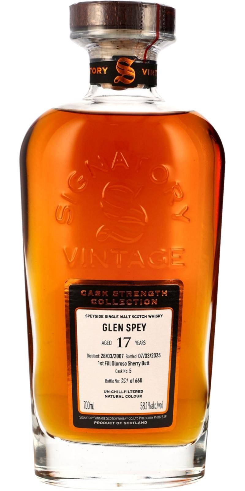 Glen Spey 2007 SV  Cask Strength Collection