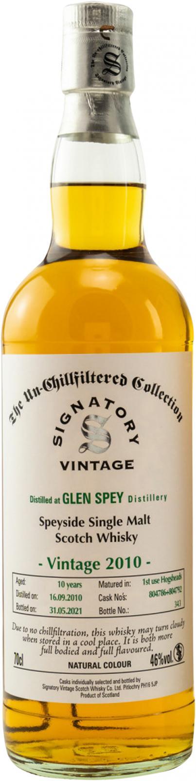 Glen Spey 2010 SV  The Un-Chillfiltered Collection