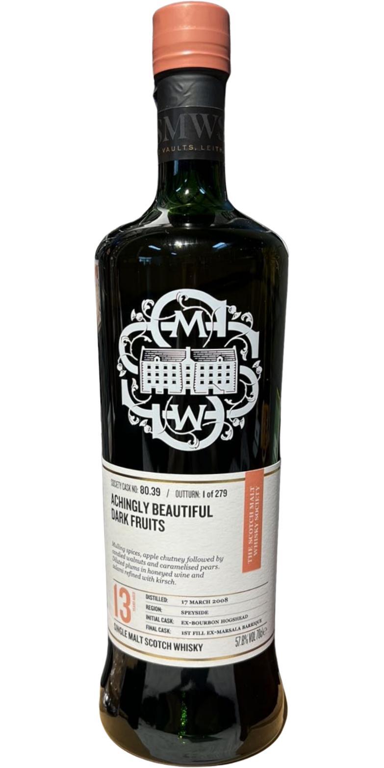 Glen Spey 2008 SMWS 80.39  Achingly beautiful dark fruits