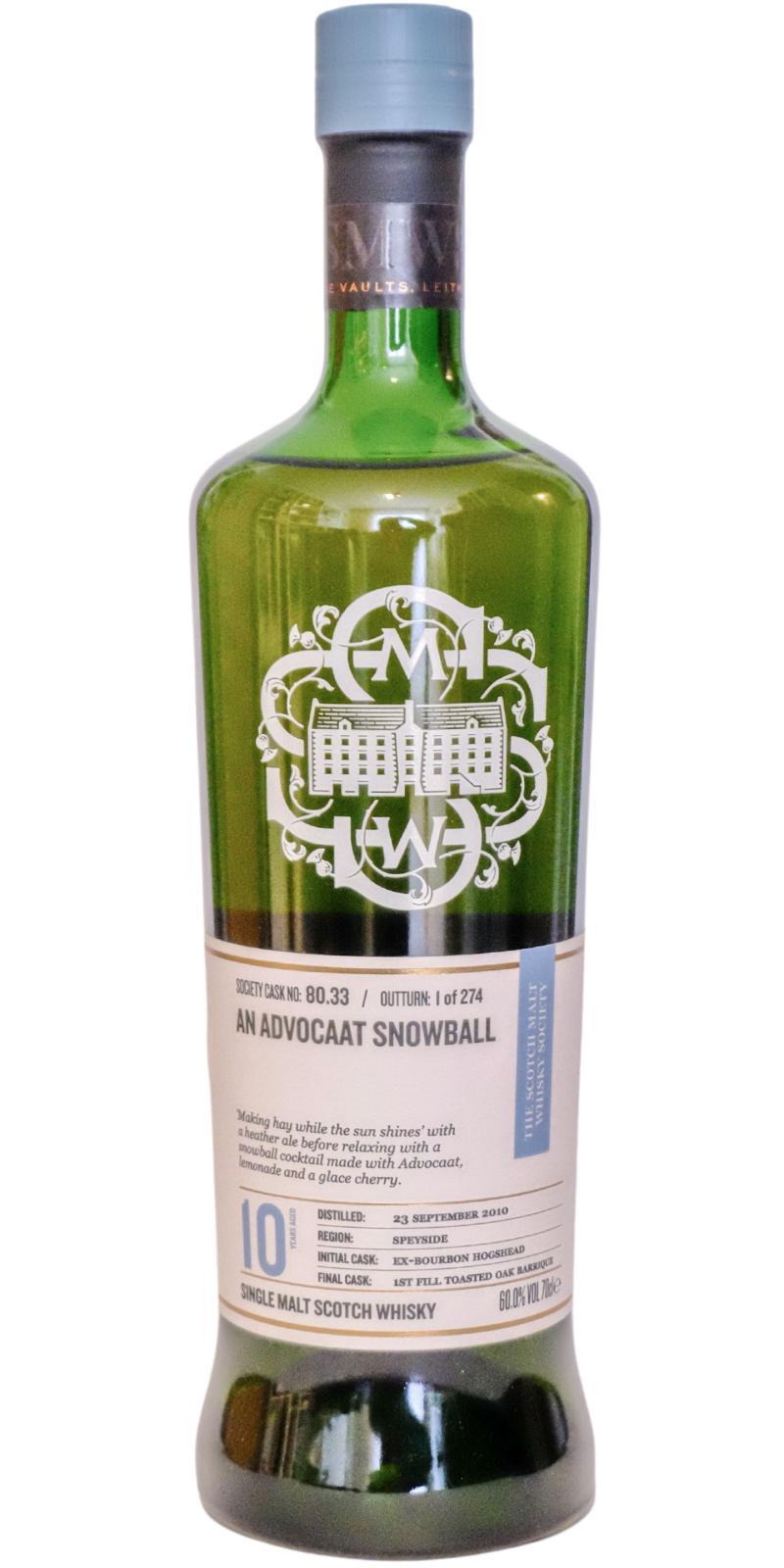 Glen Spey 2010 SMWS 80.33  An advocaat snowball