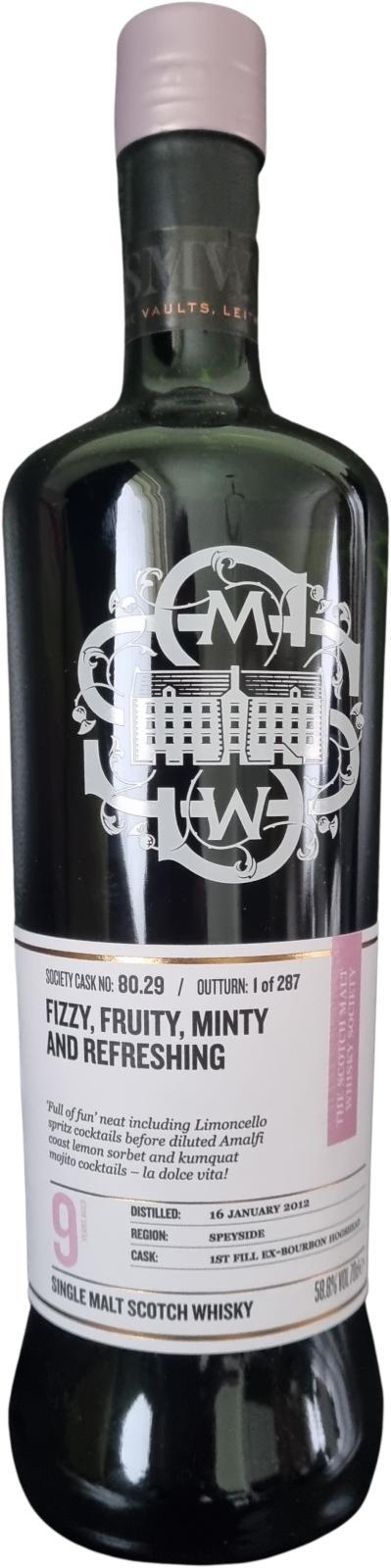 Glen Spey 2012 SMWS 80.29  Fizzy, fruity, minty and refreshing