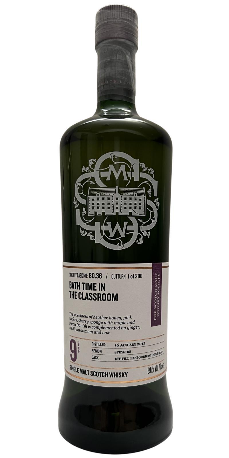 Glen Spey 2012 SMWS 80.36  Bath time in the classroom