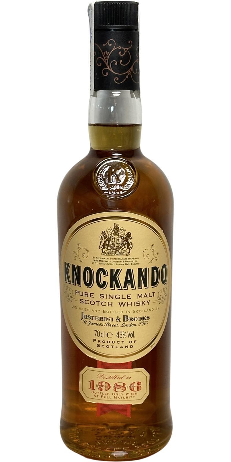 Knockando 1986  by Justerini & Brooks Ltd.