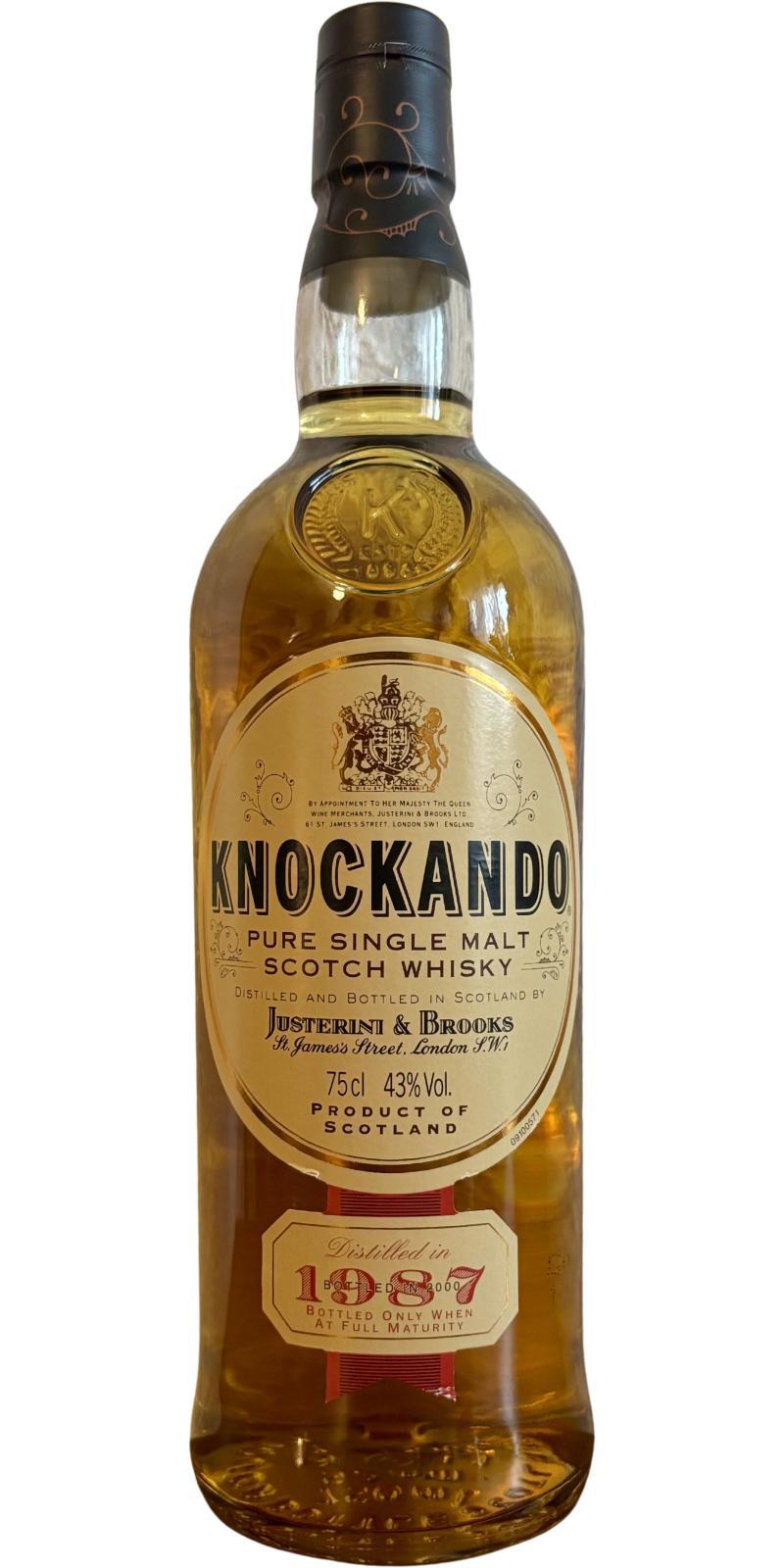 Knockando 1987  by Justerini & Brooks Ltd.