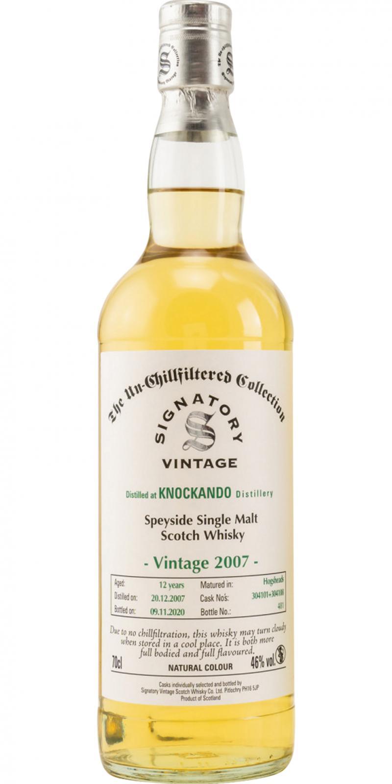 Knockando 2007 SV  The Un-Chillfiltered Collection