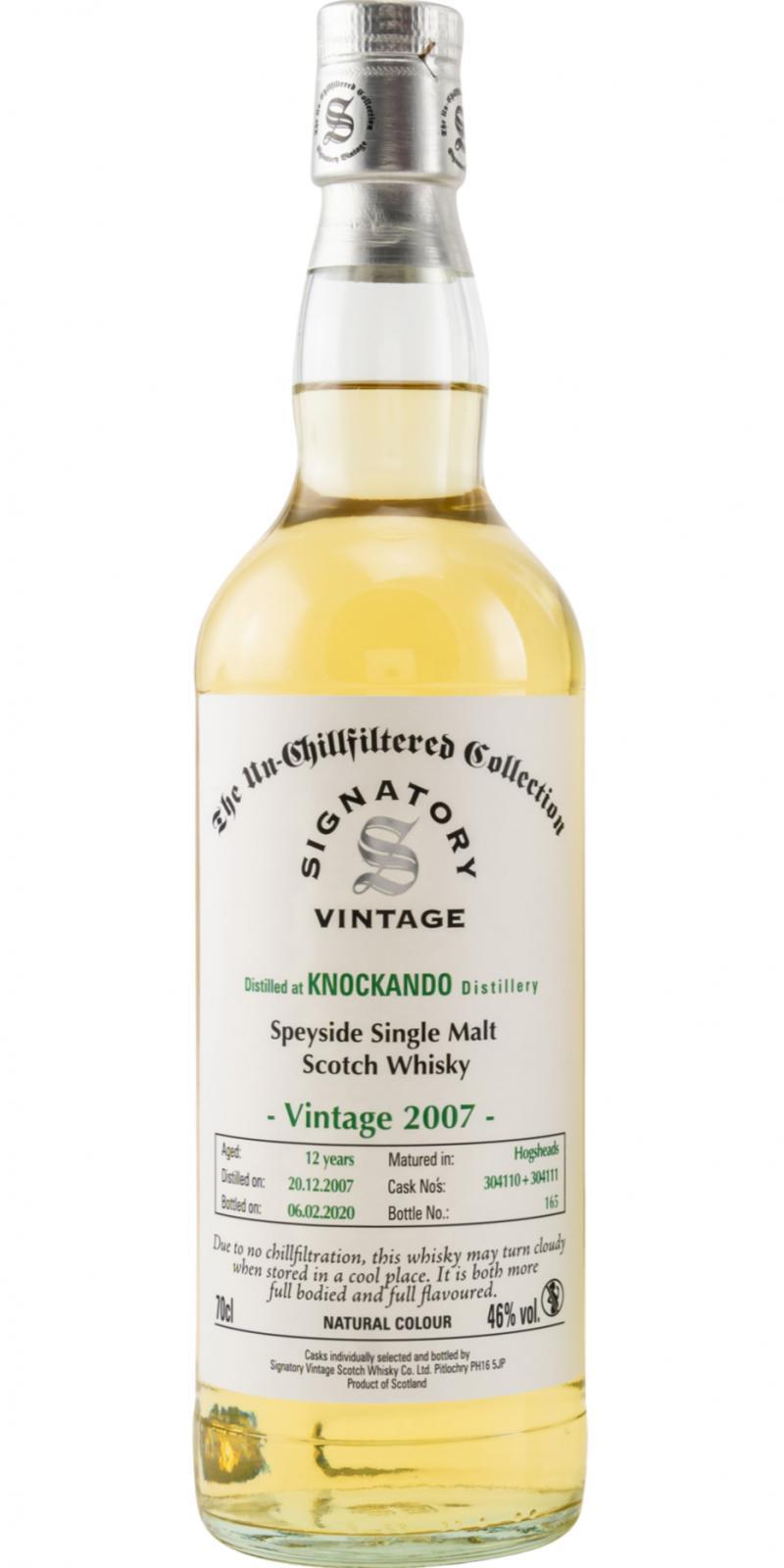 Knockando 2007 SV  The Un-Chillfiltered Collection