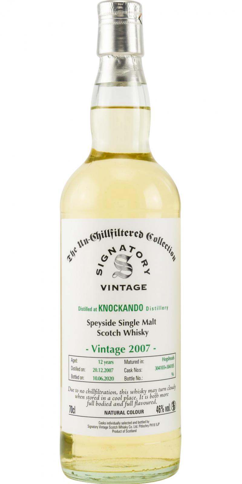 Knockando 2007 SV  The Un-Chillfiltered Collection