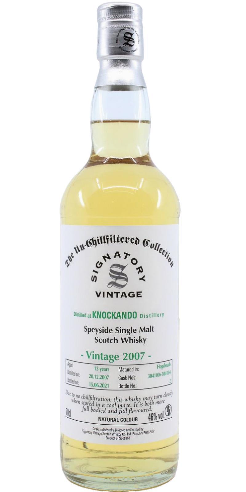 Knockando 2007 SV  The Un-Chillfiltered Collection