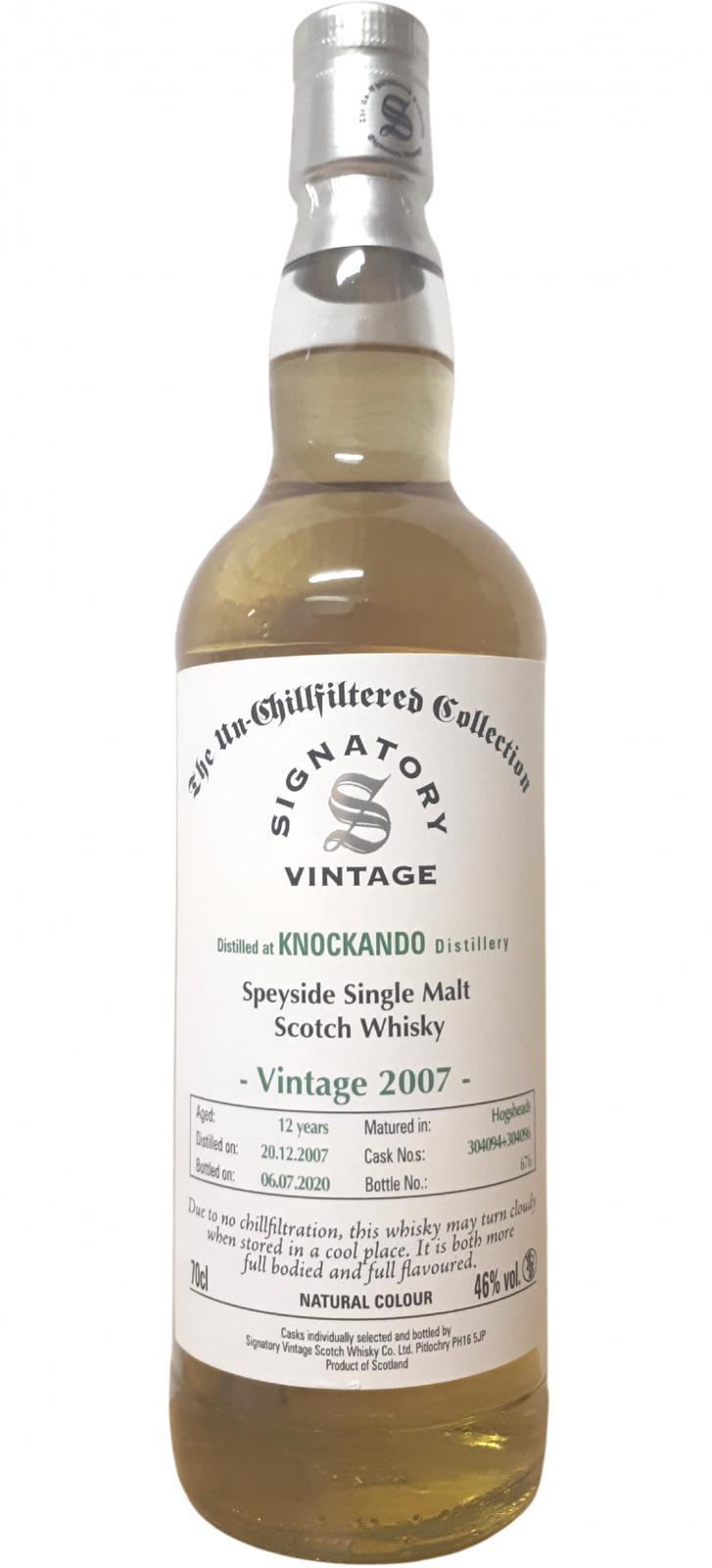 Knockando 2007 SV  The Un-Chillfiltered Collection