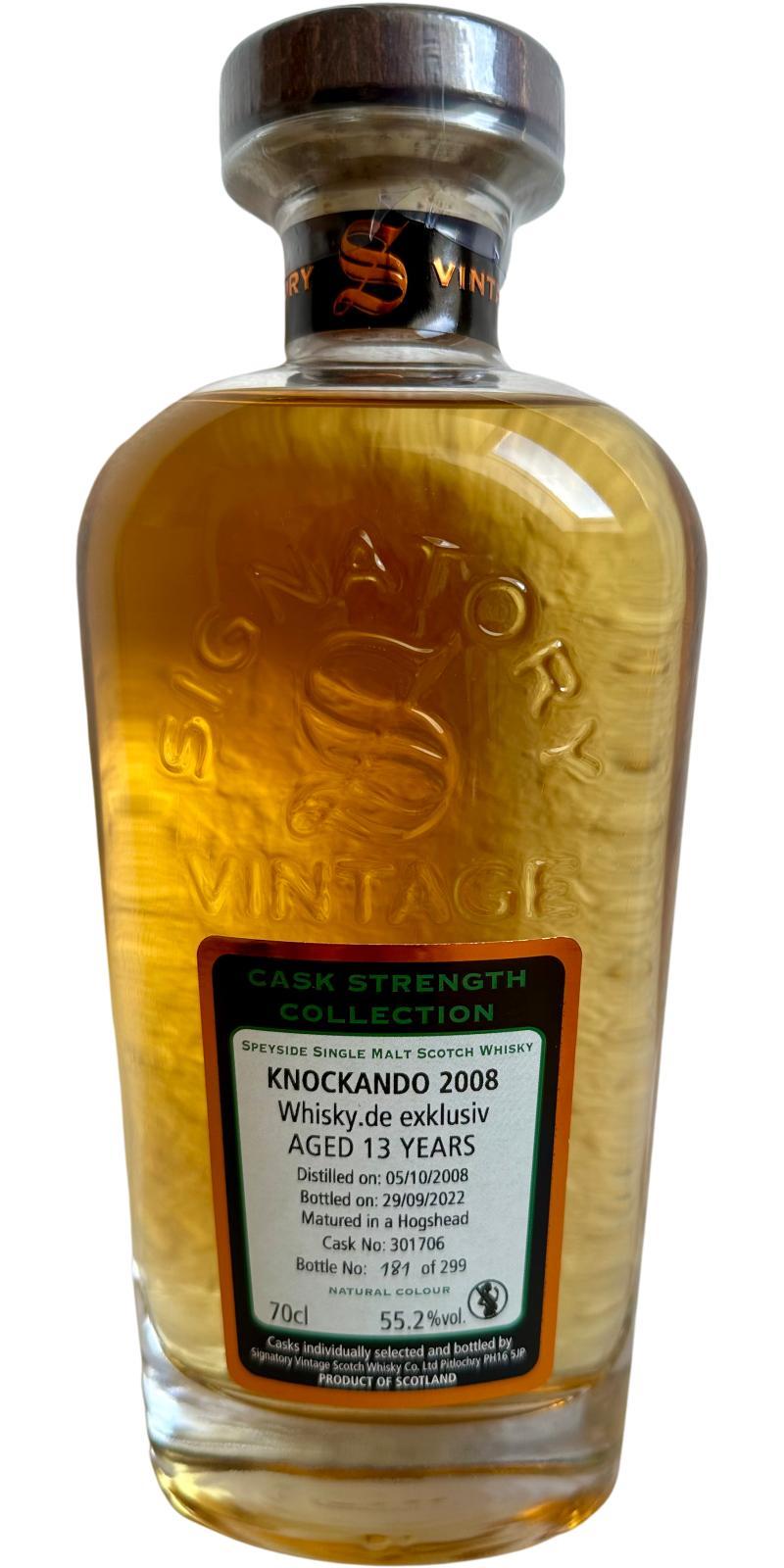 Knockando 2008 SV  Cask Strength Collection
