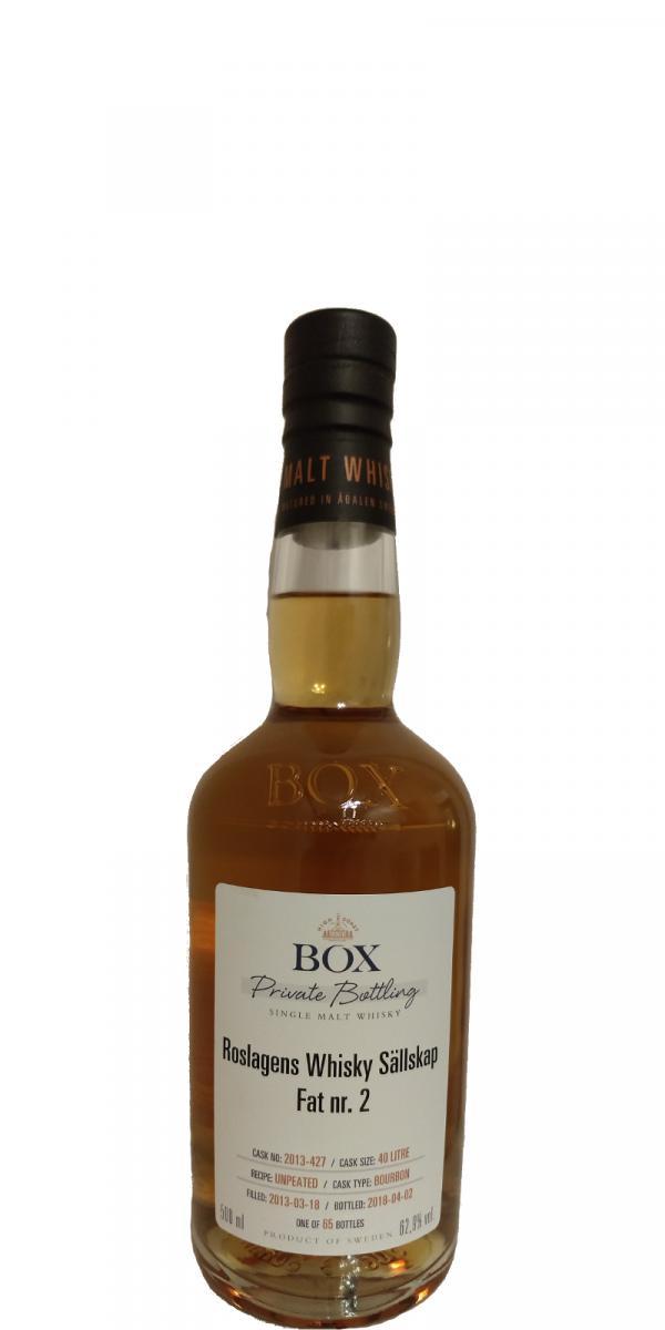 Box 2013 - Roslagens Whisky Sällskap - Fat nr. 2  Private Bottling