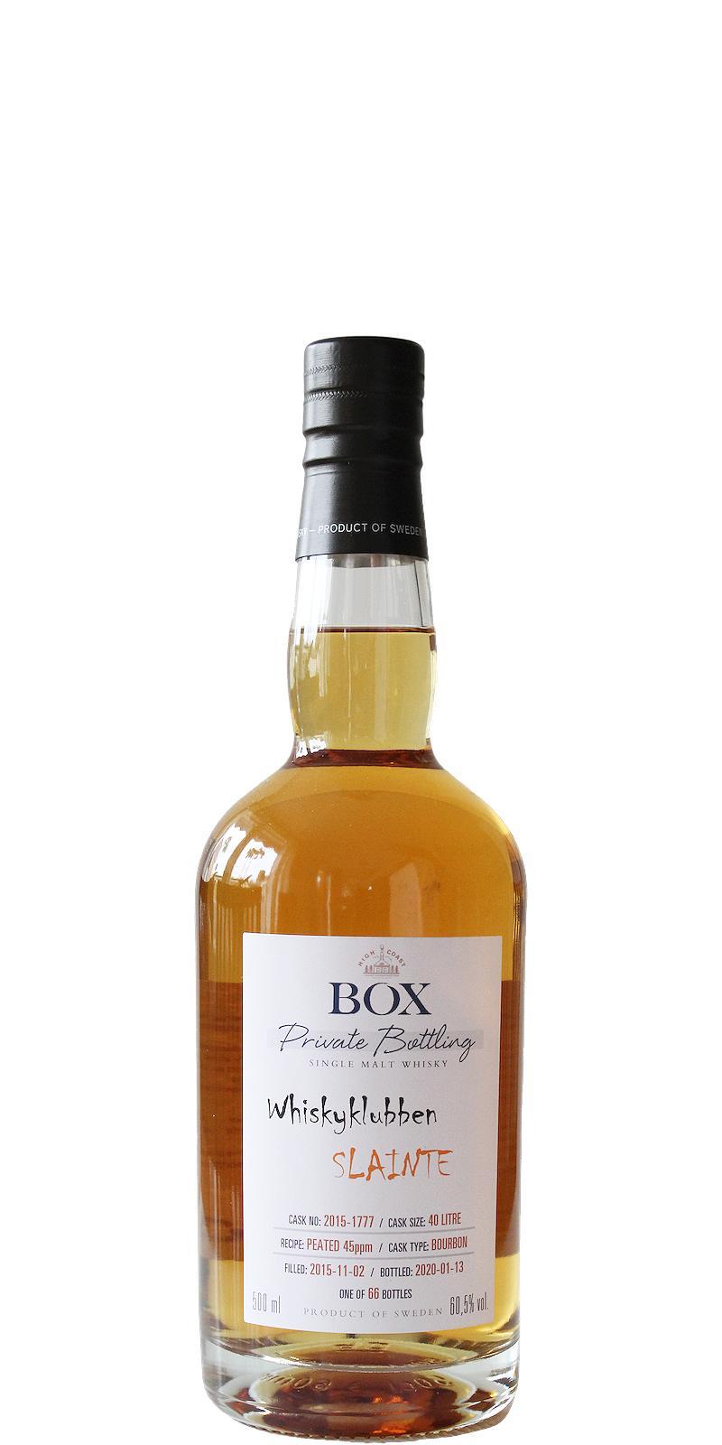 Box 2015 WSla  Whiskyklubben Slainte