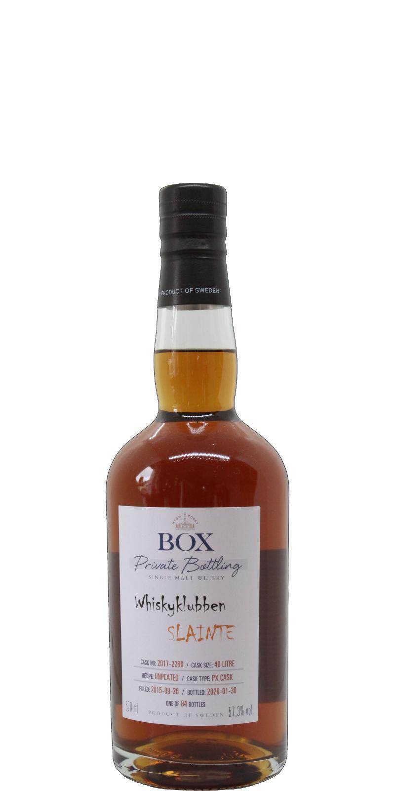 Box 2015 WSla  Whiskyklubben Slainte
