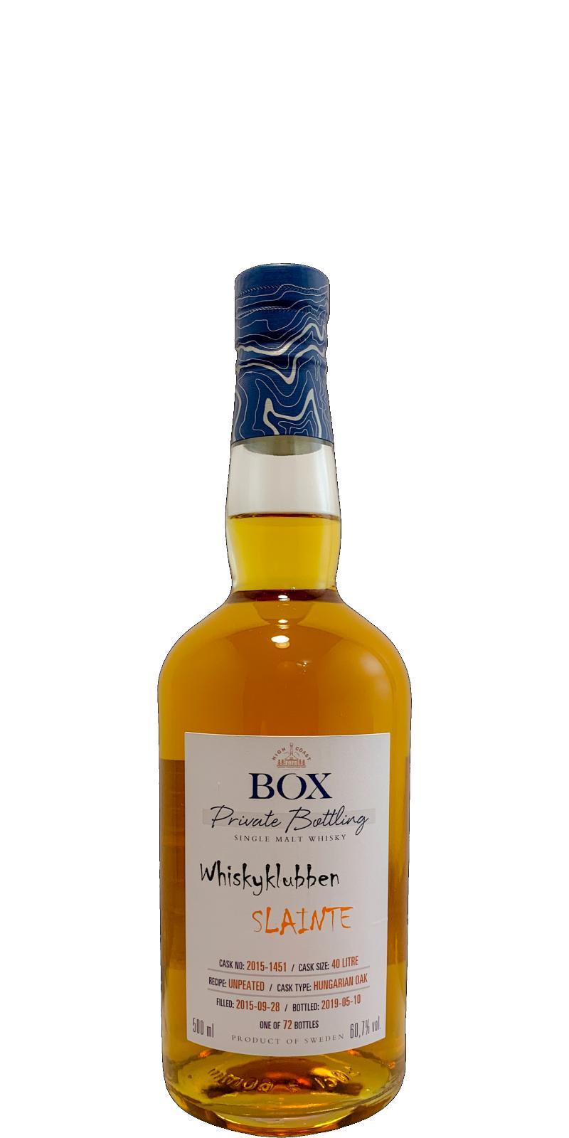 Box 2015 WSla  Whiskyklubben Slainte