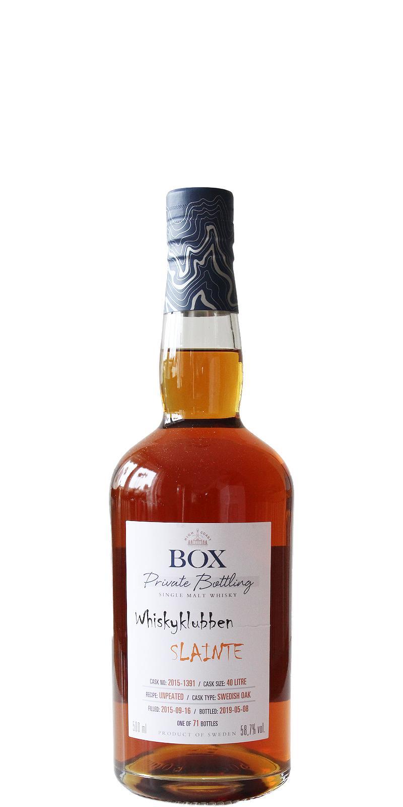Box 2015 WSla  Whiskyklubben Slainte