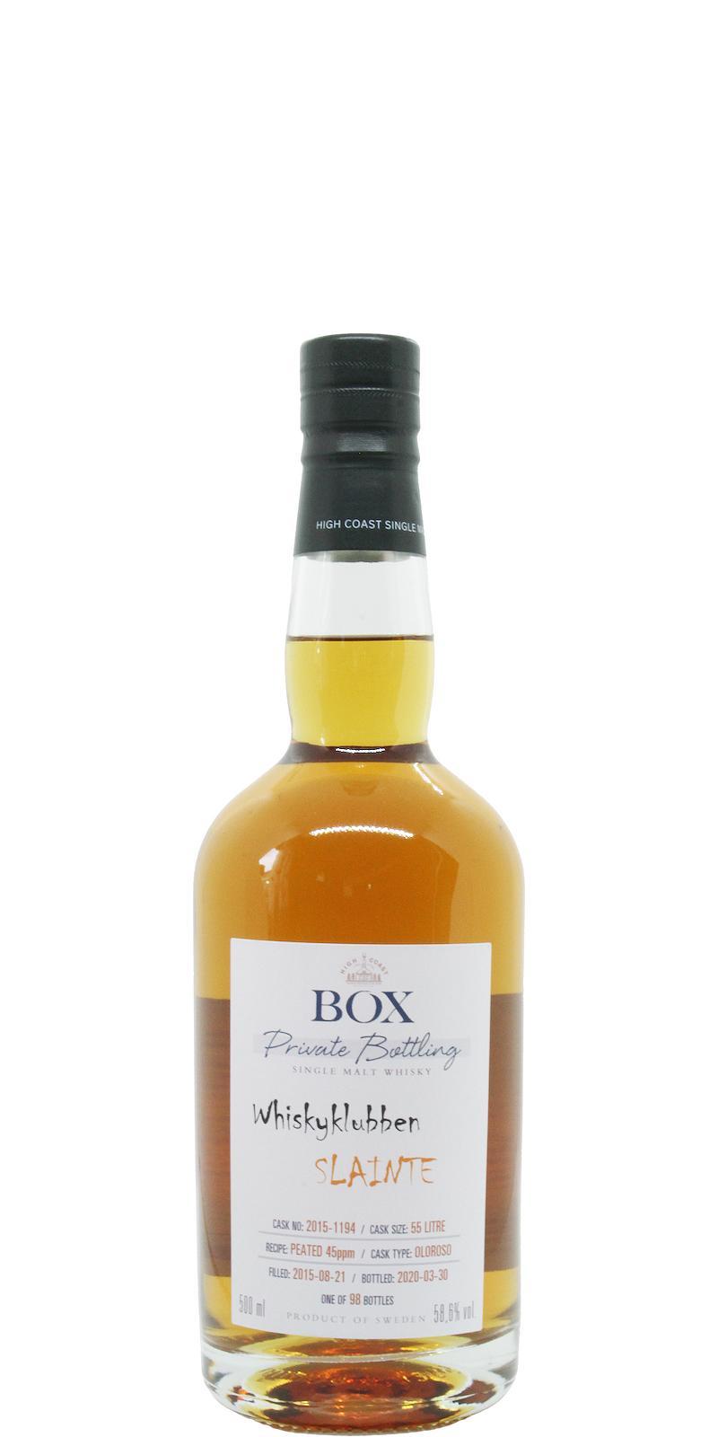 Box 2015 WSla  Whiskyklubben Slainte