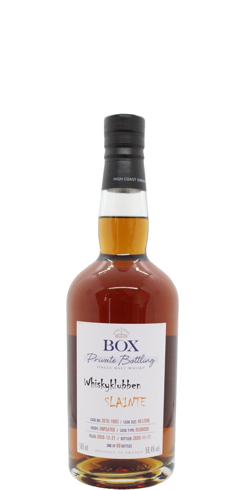 Box 2016 WSla  Whiskyklubben Slainte