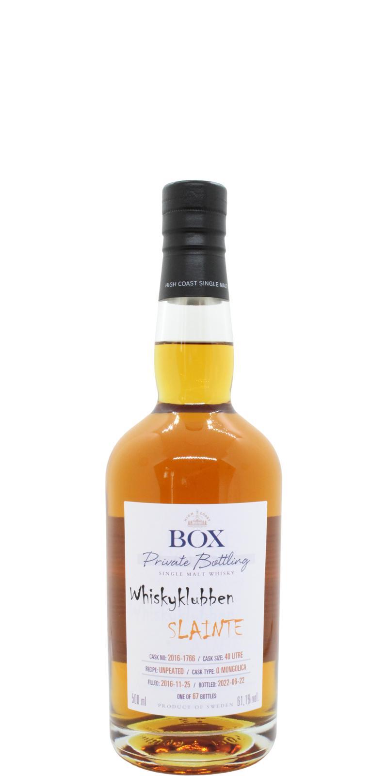 Box 2016 WSla  Whiskyklubben Slainte
