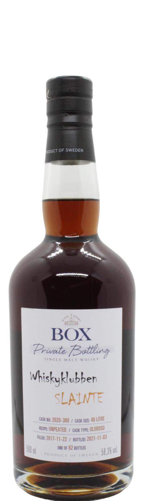 Box 2017 WSla  Whiskyklubben Slainte