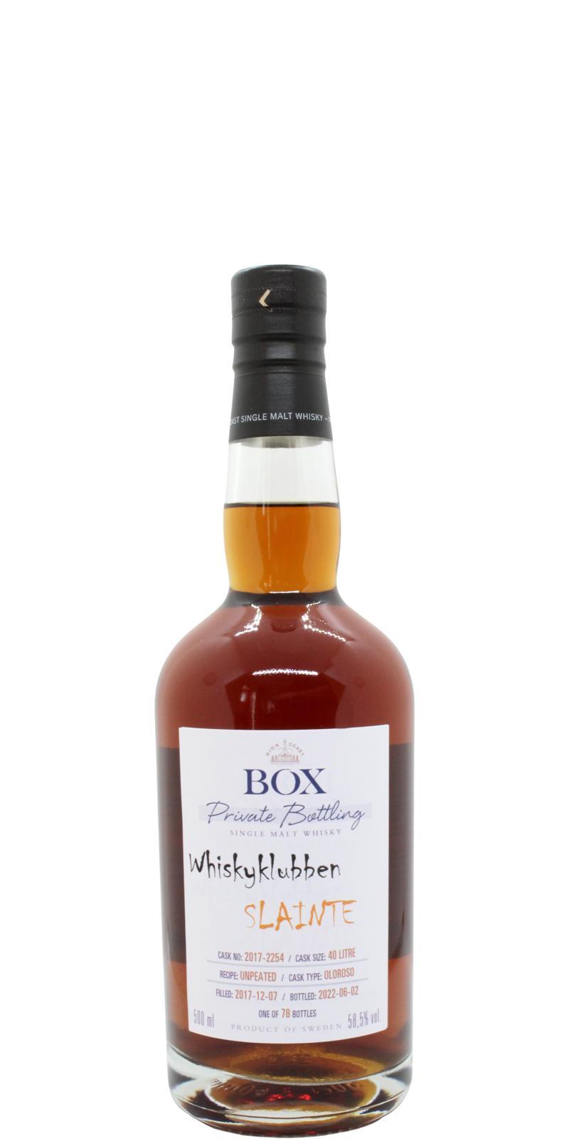 Box 2017 WSla  Whiskyklubben Slainte