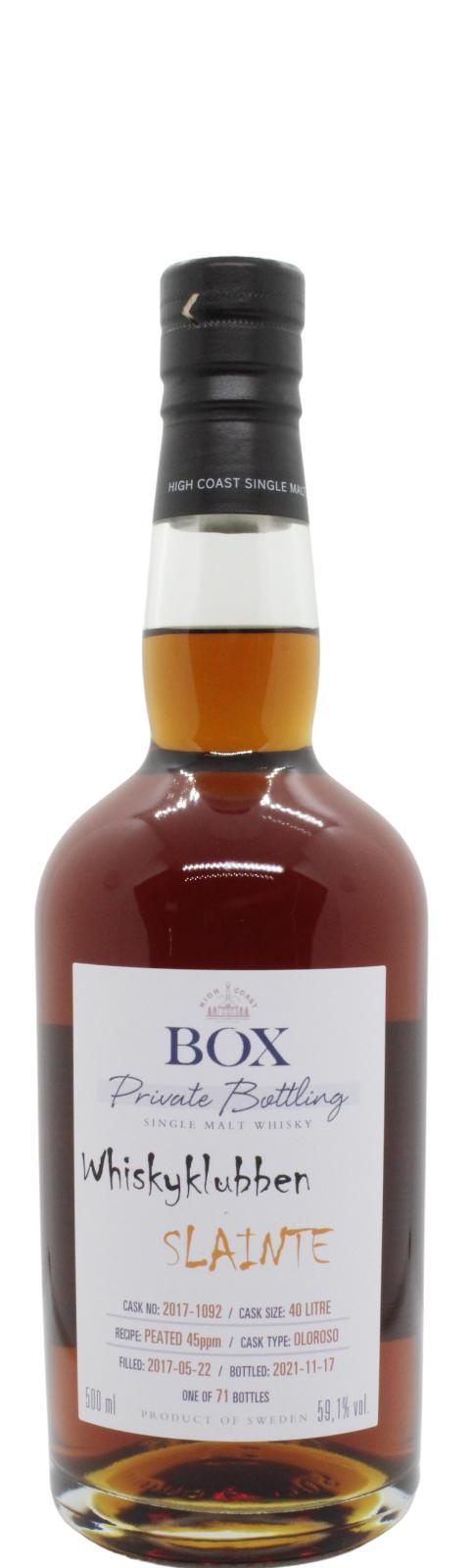 Box 2017 WSla  Whiskyklubben Slainte