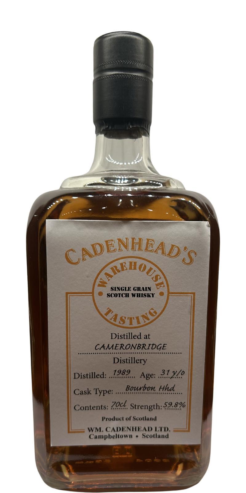 Cameronbridge 1989 CA  Warehouse Tasting