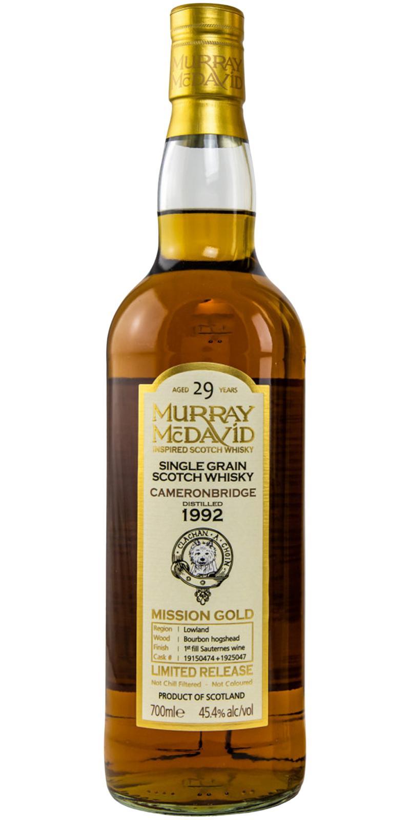 Cameronbridge 1992 MM  Mission Gold - Limited Release