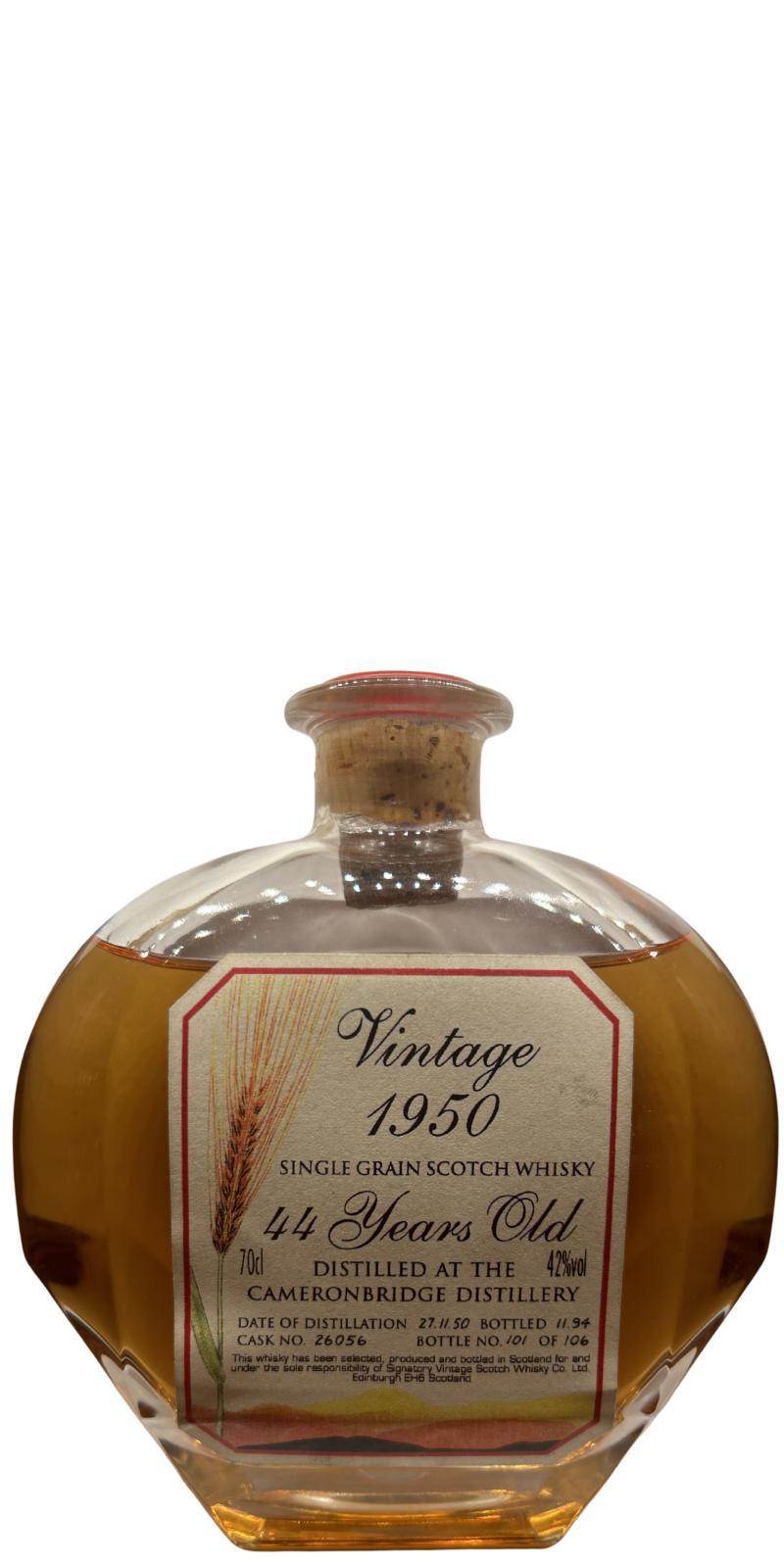 Cameronbridge 1950 SV  Crystal Decanter