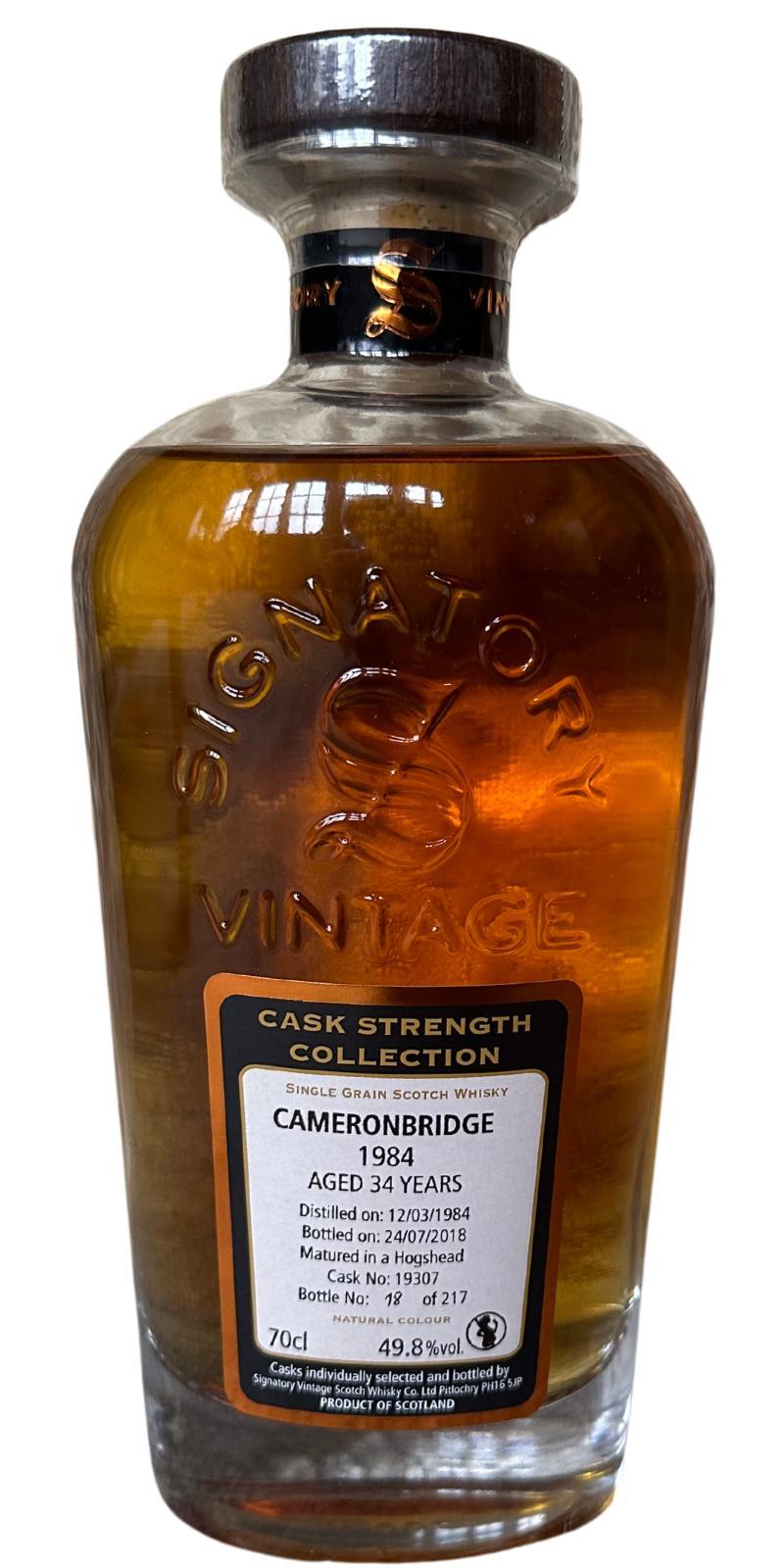 Cameronbridge 1984 SV  Cask Strength Collection