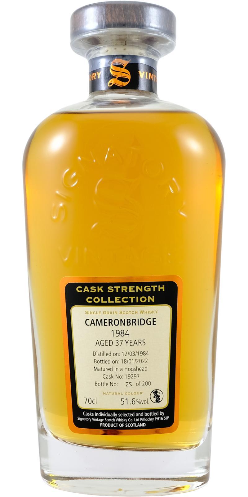 Cameronbridge 1984 SV  Cask Strength Collection