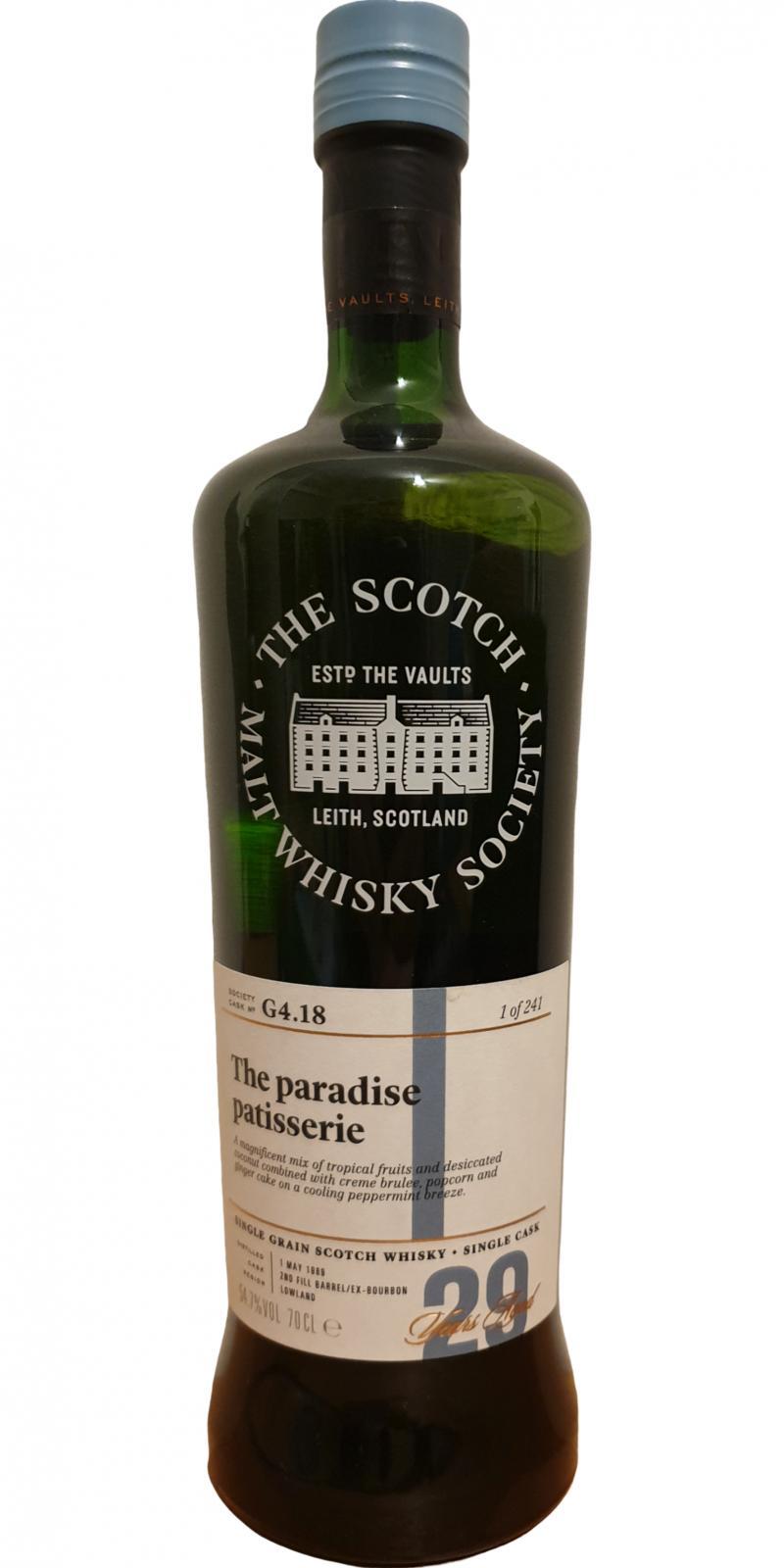 Cameronbridge 1989 SMWS G4.18  The paradise patisserie