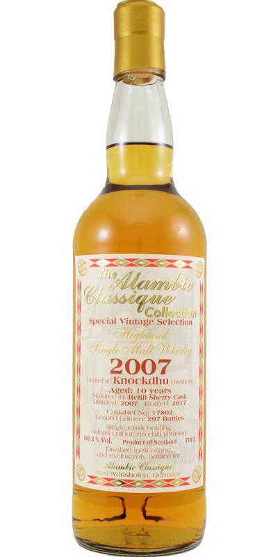 Knockdhu 2007 AC  Special Vintage Selection