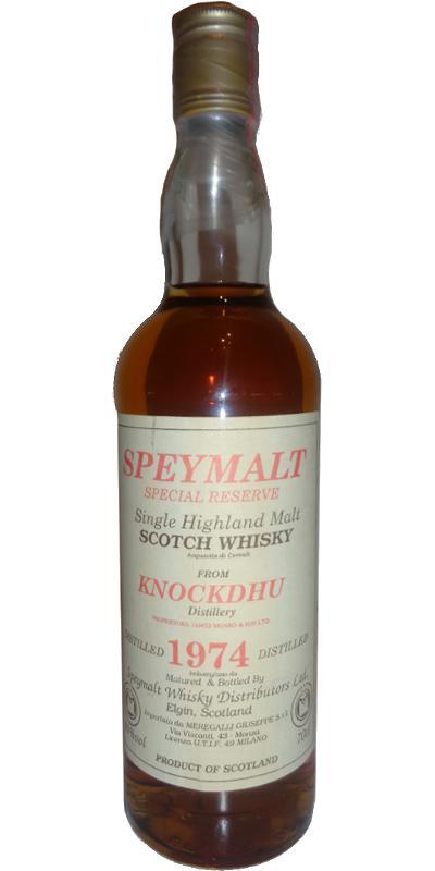 Knockdhu 1974 GM  Speymalt - Special Reserve