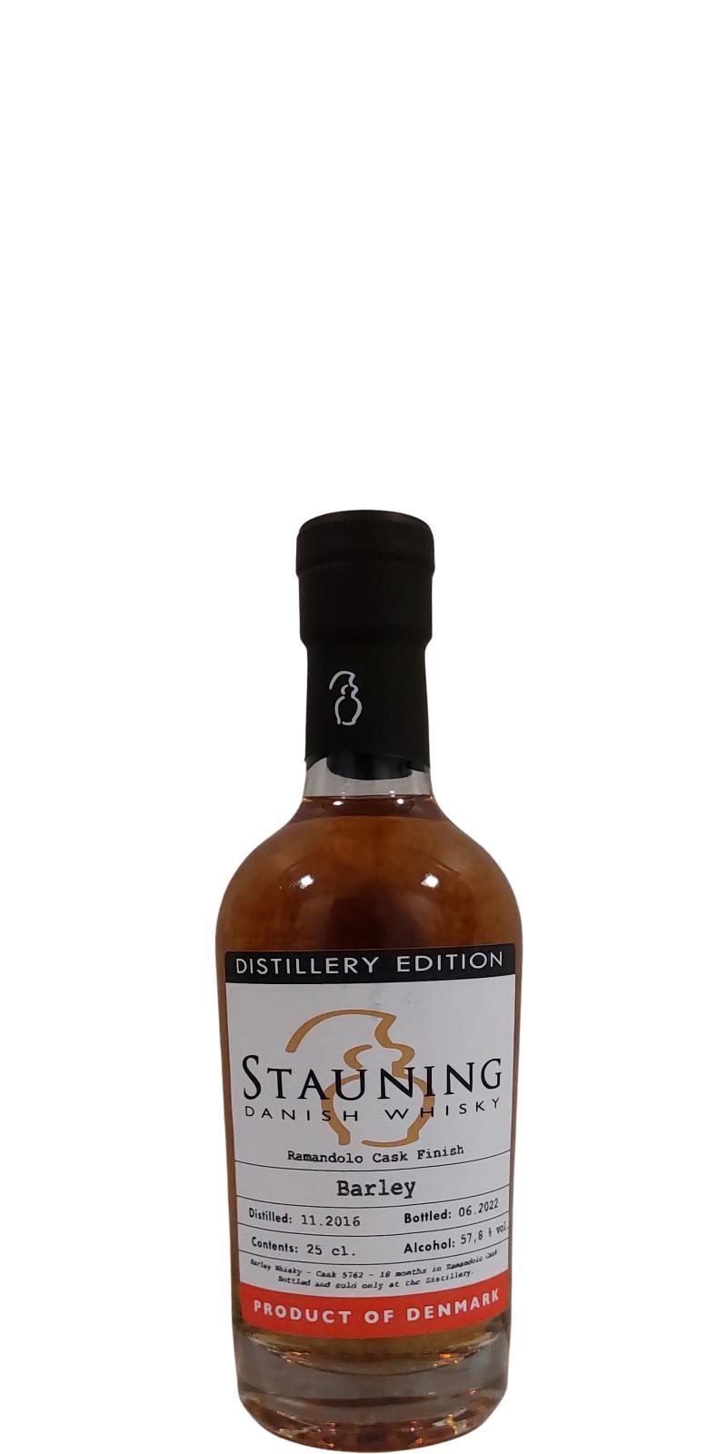 Stauning 2016  Distillery Edition - Barley - Ramandolo Cask Finish
